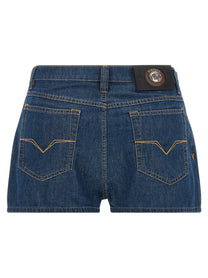 Versace Chambray Denim Shorts Blue