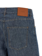 Fendi Women's Chambray Denim Shorts Blue, view 4