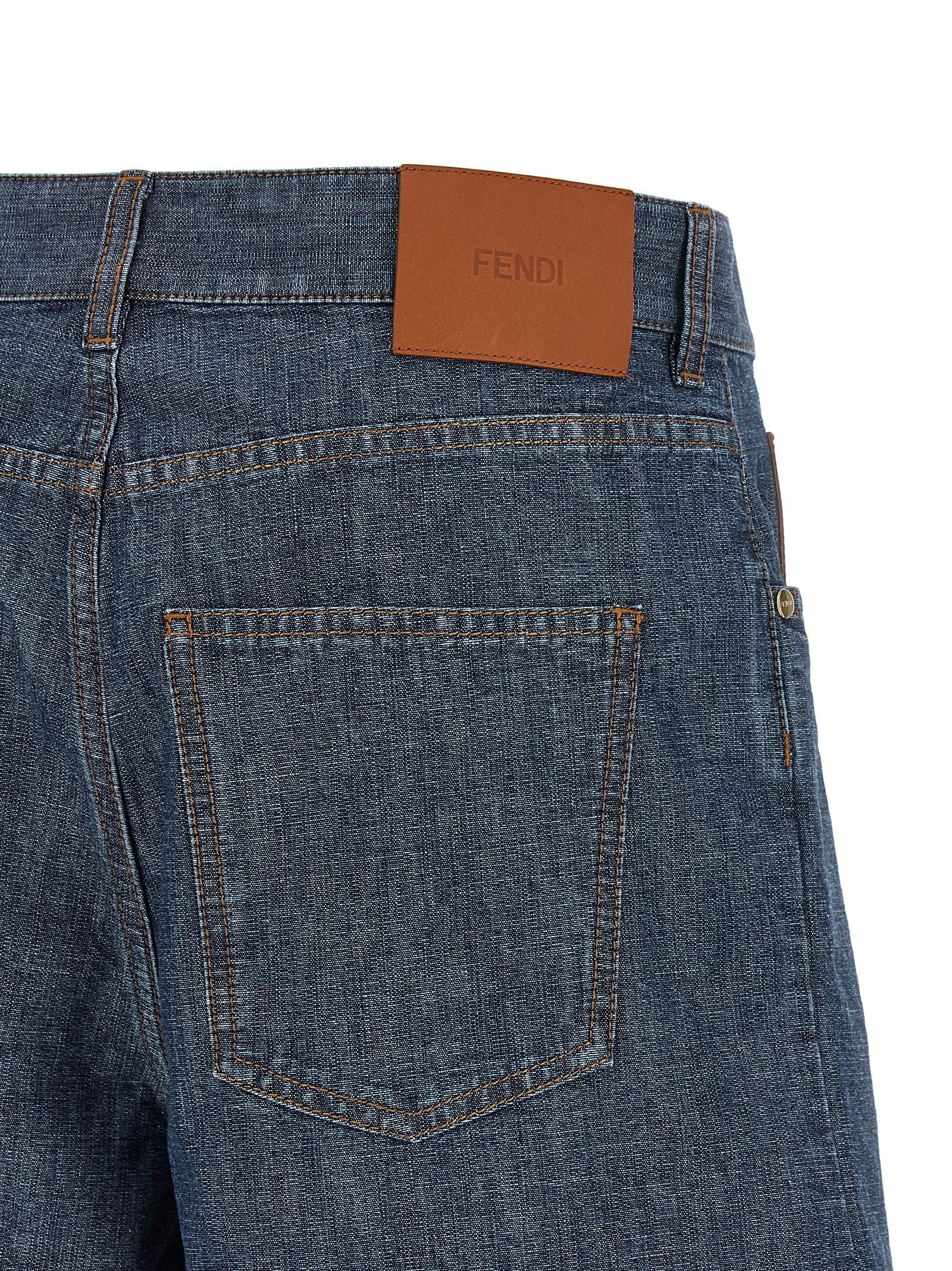 Fendi Women's Chambray Denim Shorts Blue