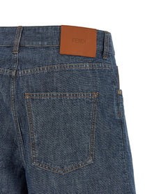 Fendi Women's Chambray Denim Shorts Blue