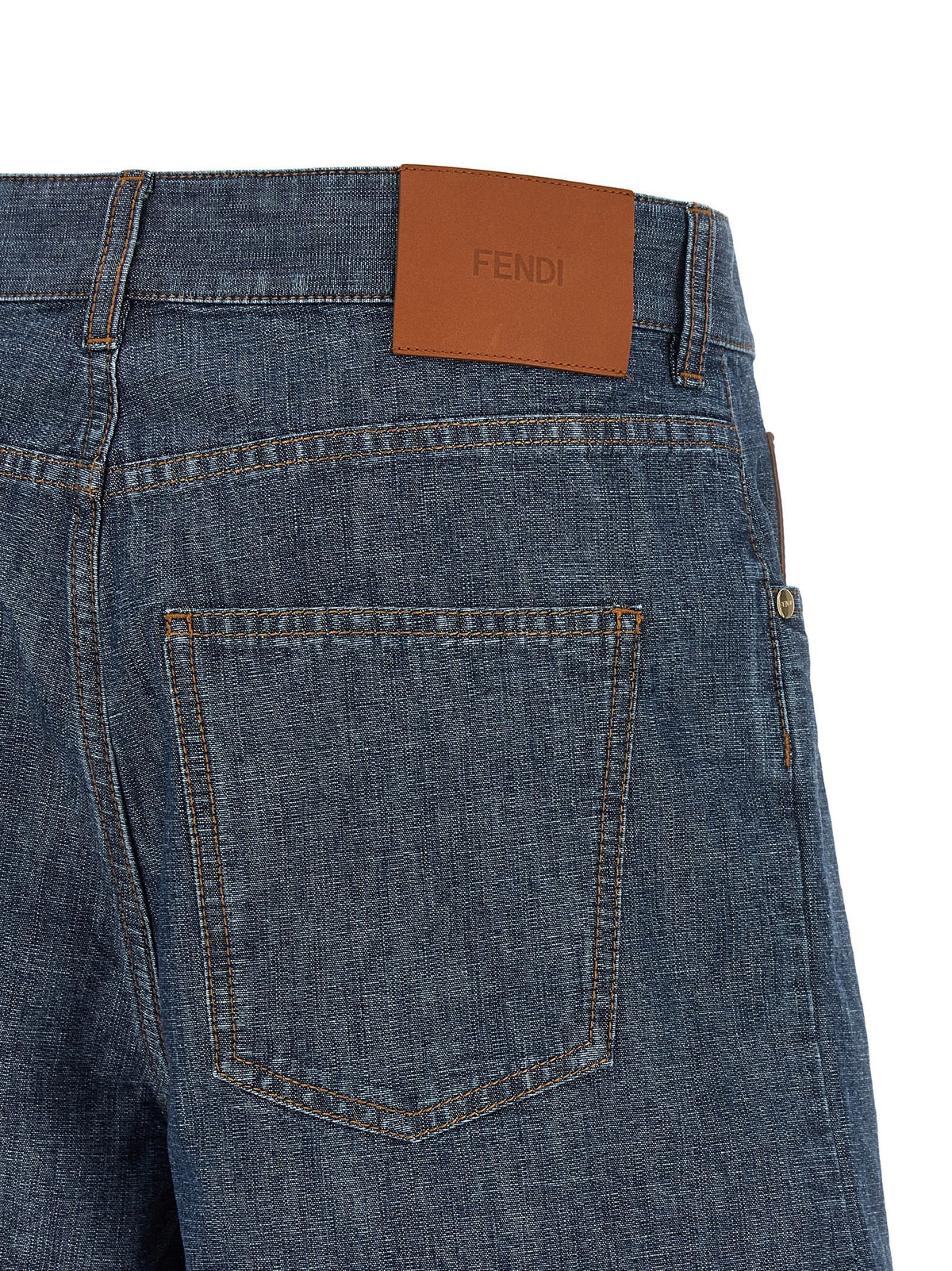 Fendi Women's Chambray Denim Shorts Blue, view 4