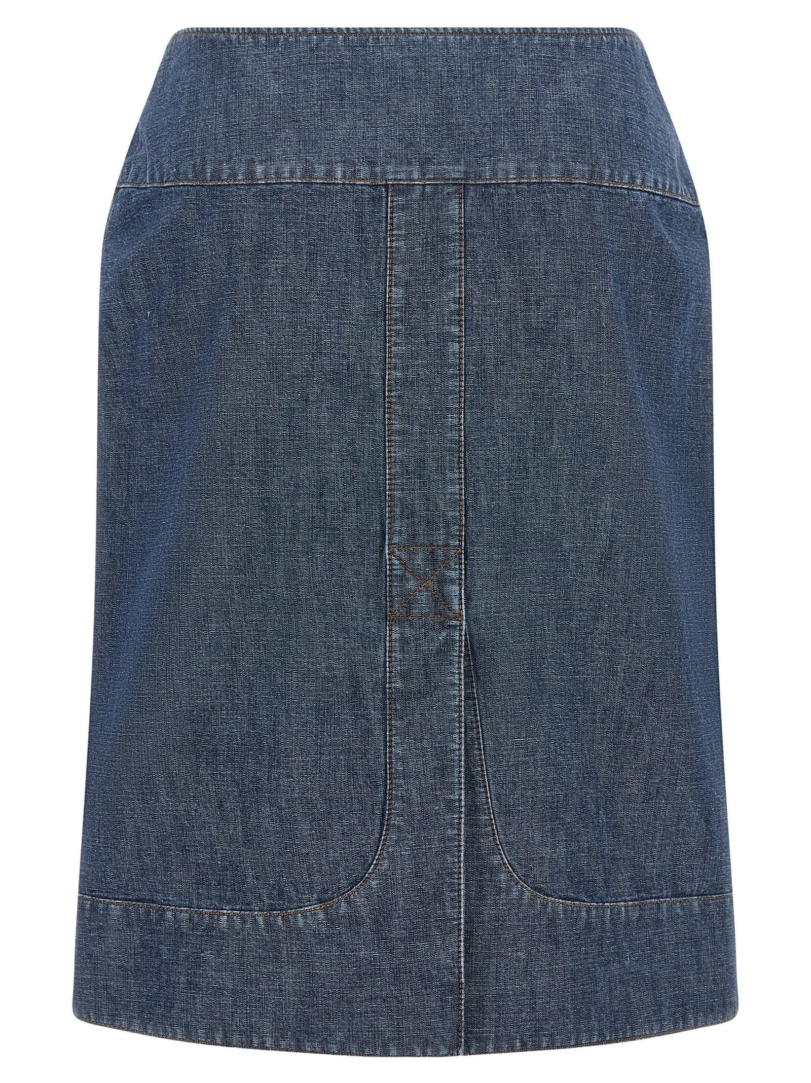 Fendi Chambray Denim Skirt Blue