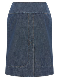 Fendi Chambray Denim Skirt Blue