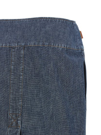 Fendi Chambray Denim Skirt Blue