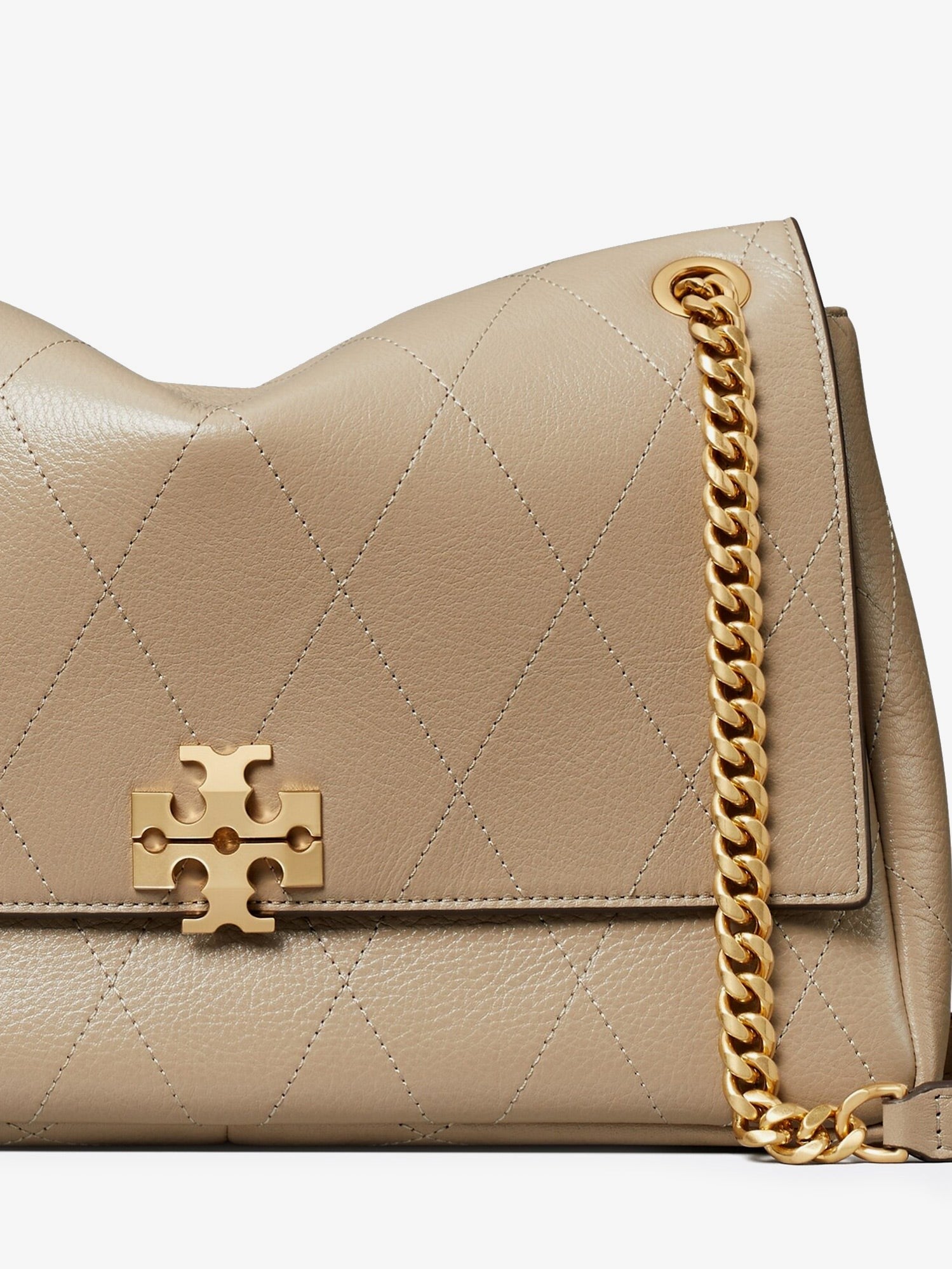 Tory Burch Women's Charlie Leather Shoulder Bag SoftCement