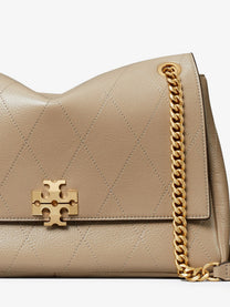 Tory Burch Women's Charlie Leather Shoulder Bag SoftCement