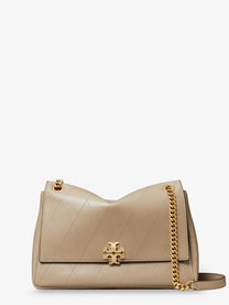 Tory Burch Women's Charlie Leather Shoulder Bag SoftCement