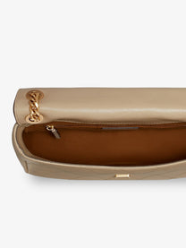 Tory Burch Women's Charlie Leather Shoulder Bag SoftCement