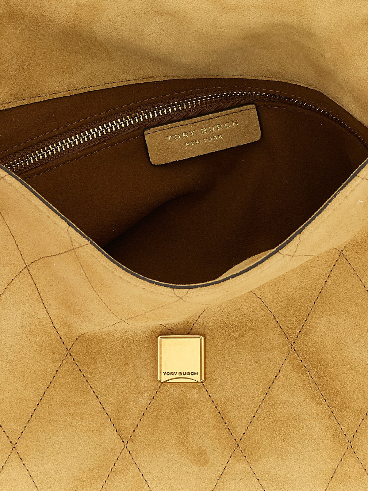 Tory Burch Charlie Medium Shoulder Bag Beige, view 4