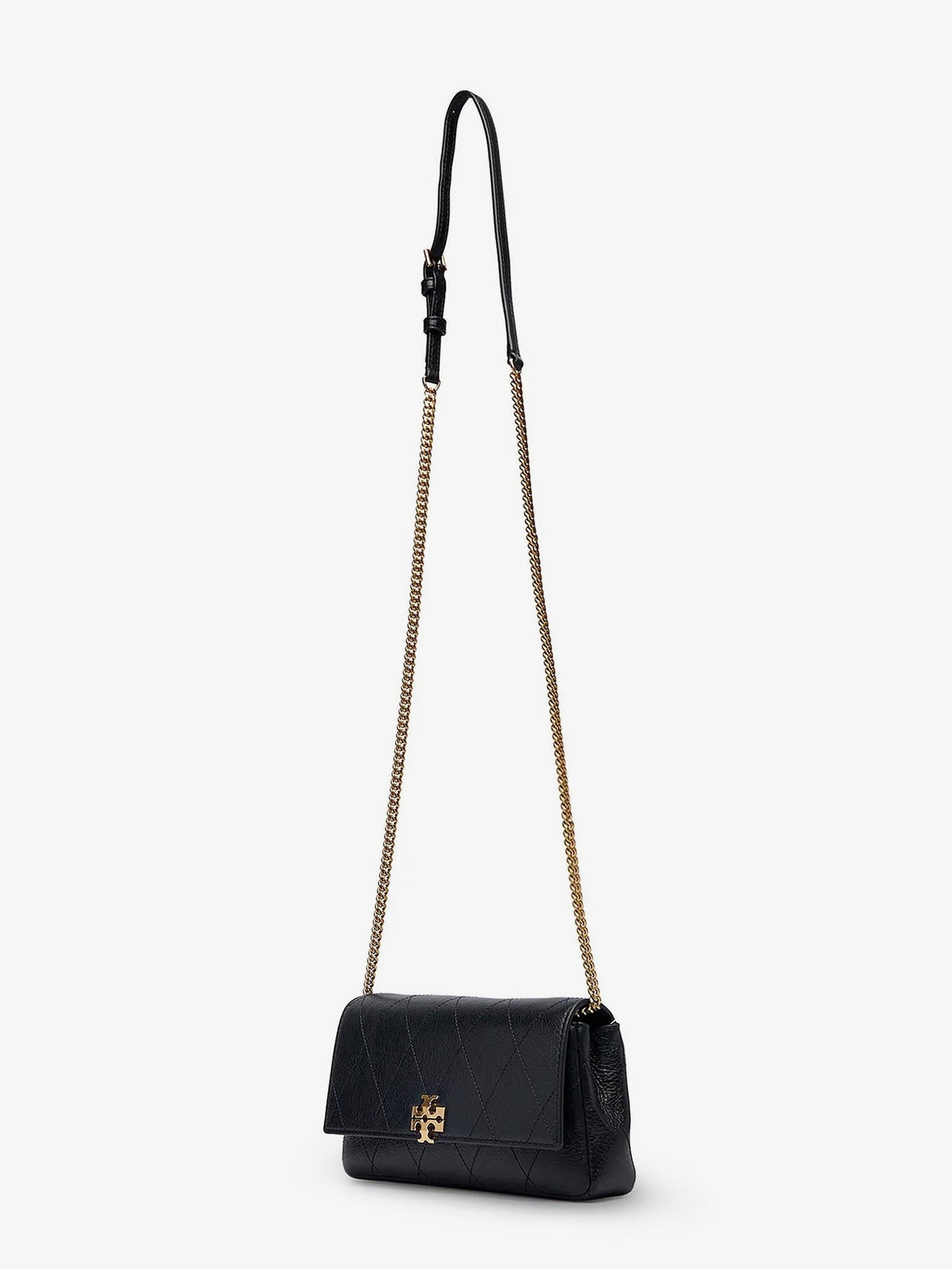 Tory Burch Women's Charlie Quilted Chain Wallet Leather Crossbody Bag Black, view 3