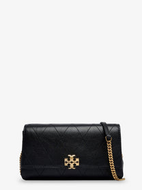 Tory Burch Women's Charlie Quilted Chain Wallet Leather Crossbody Bag Black