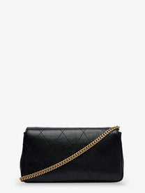 Tory Burch Women's Charlie Quilted Chain Wallet Leather Crossbody Bag Black