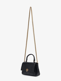 Tory Burch Women's Charlie Quilted Mini Top Handle Chain Wallet Crossbody Bag Black