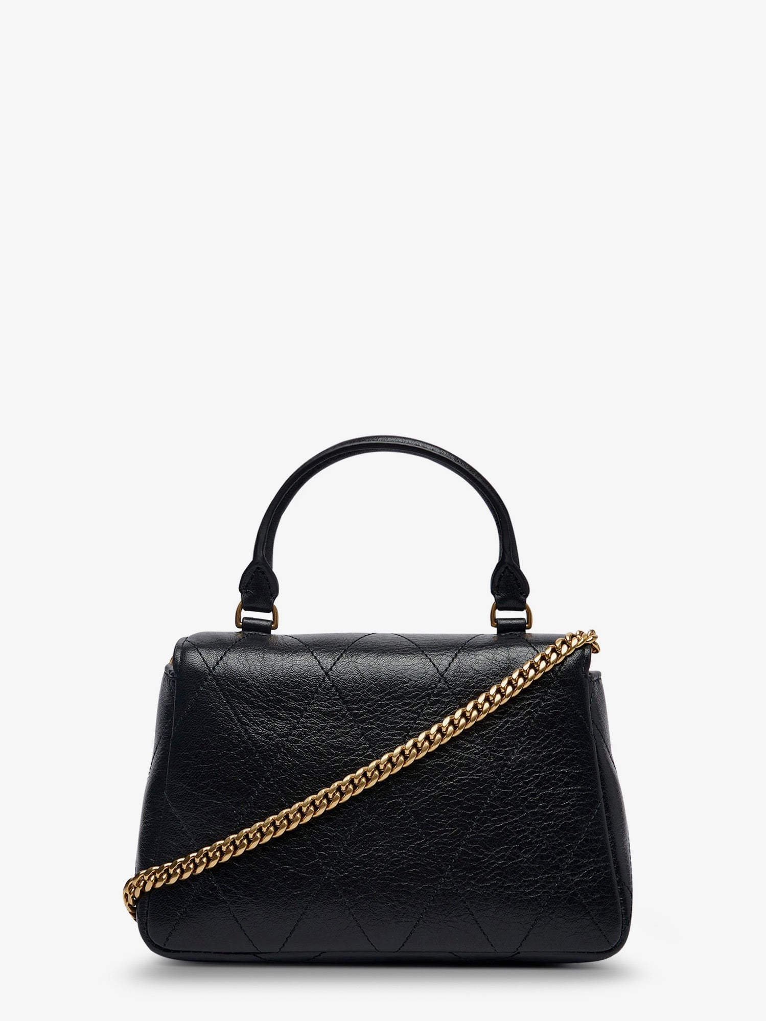 Tory Burch Women's Charlie Quilted Mini Top Handle Chain Wallet Crossbody Bag Black