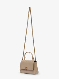 Tory Burch Women's Charlie Quilted Top Handle Chain Wallet Crossbodybag SoftCement