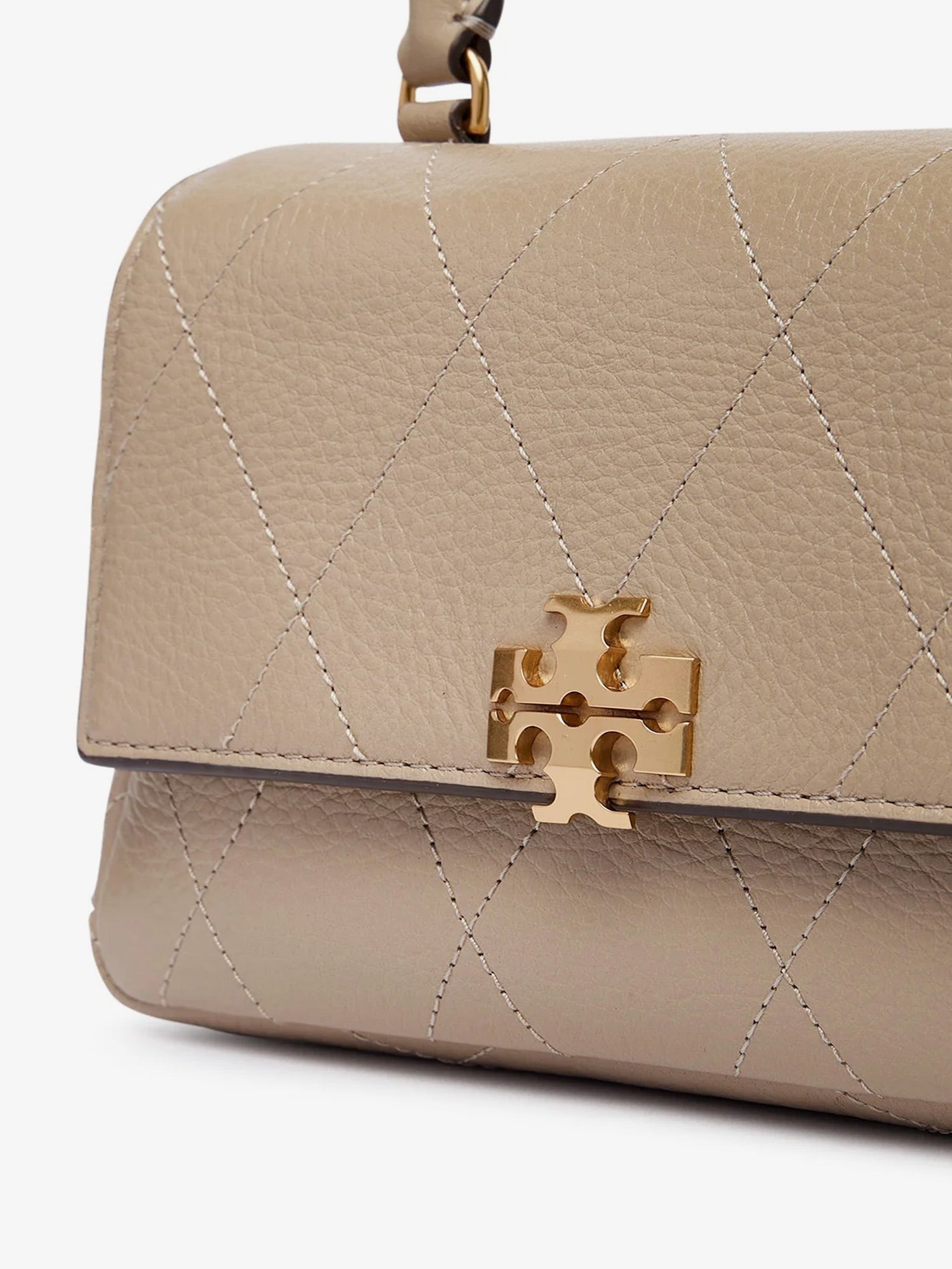 Tory Burch Women's Charlie Quilted Top Handle Chain Wallet Crossbodybag SoftCement