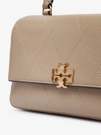 Tory Burch Women's Charlie Quilted Top Handle Chain Wallet Crossbodybag SoftCement