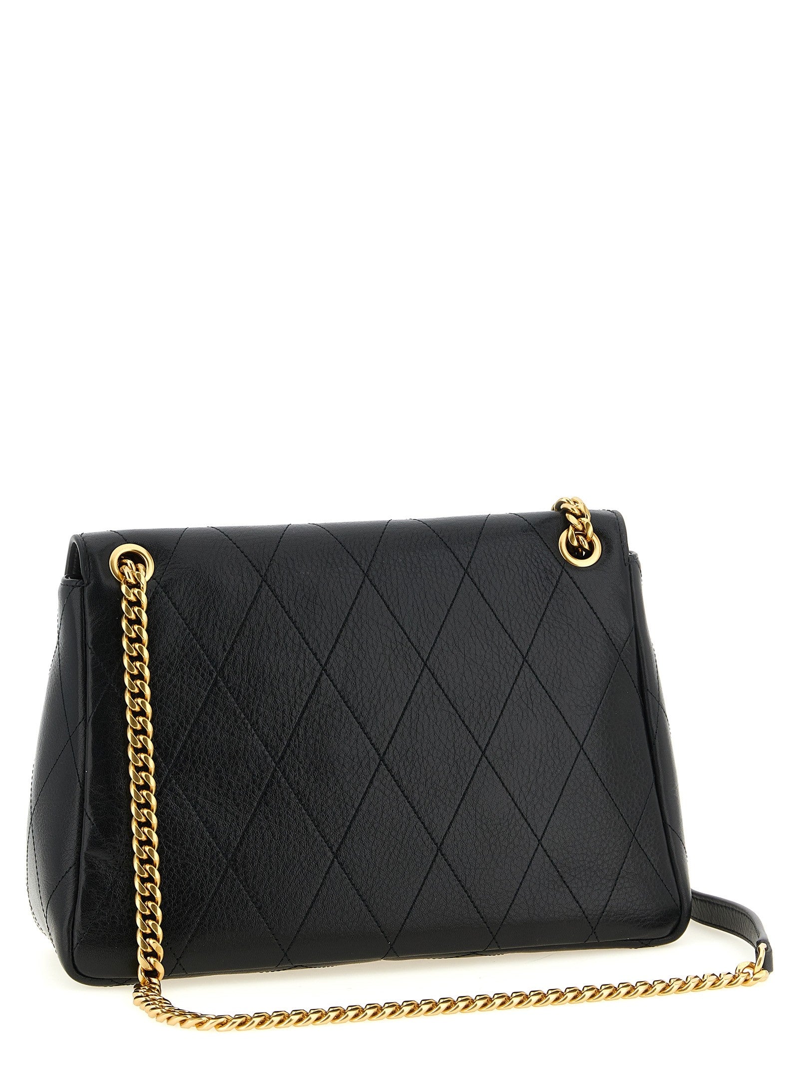 Tory Burch Women's Charlie Leather Shoulder Bag Black