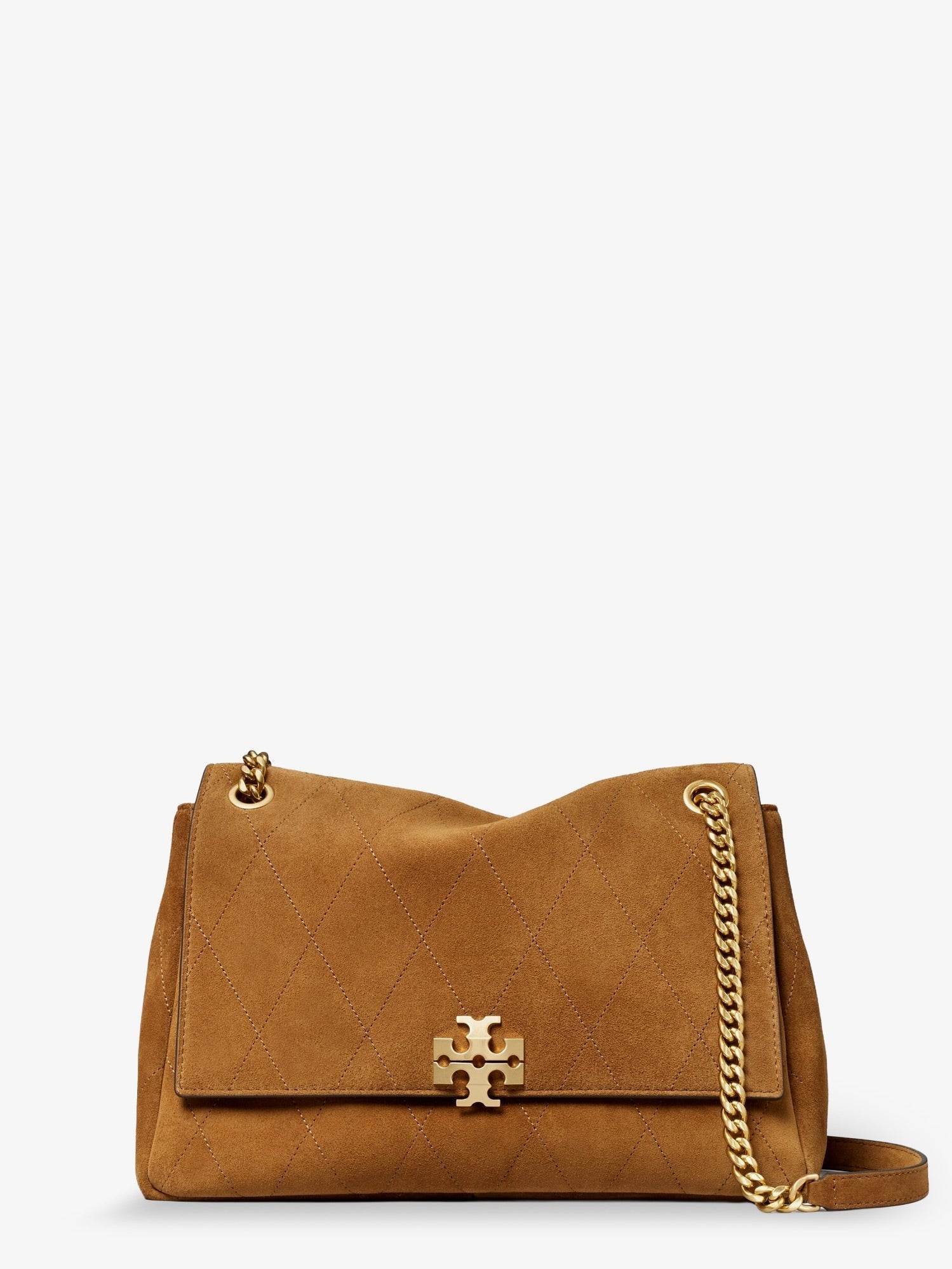 Tory Burch Women's Charlie Suede Shoulder Bag Beige