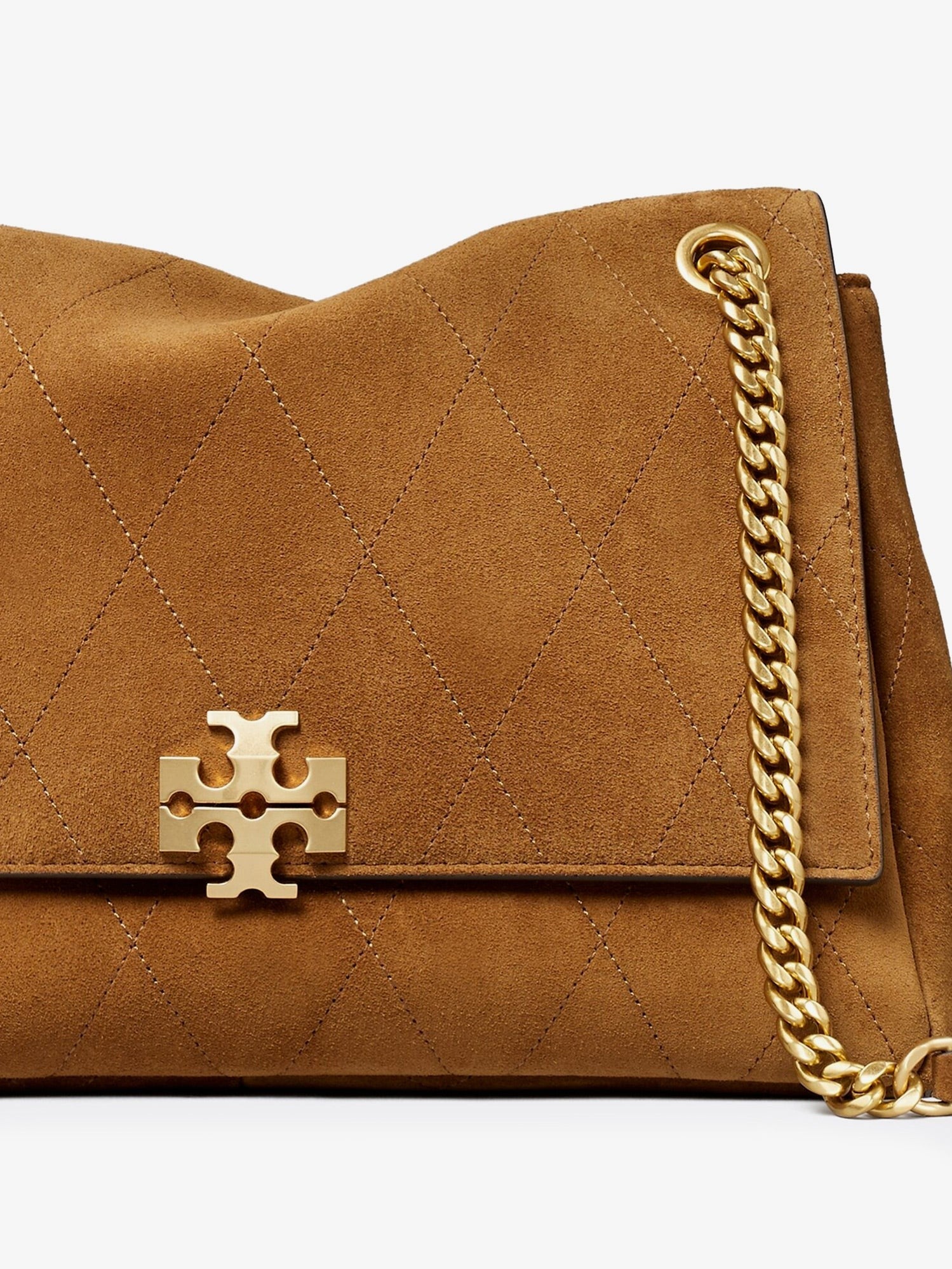 Tory Burch Women's Charlie Suede Shoulder Bag Beige