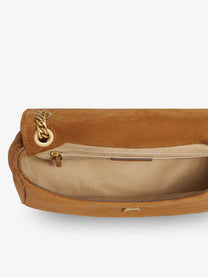 Tory Burch Women's Charlie Suede Shoulder Bag Beige