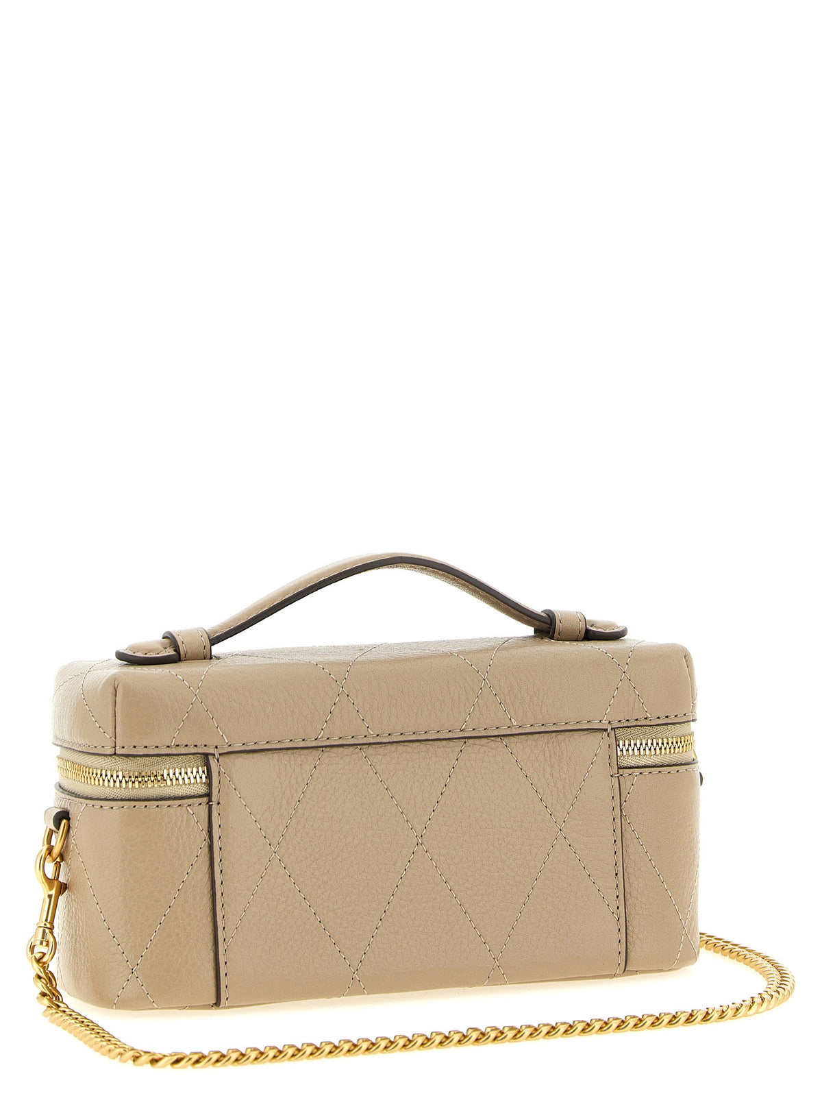 Tory Burch Charlie Vanity Case Crossbody Bag Beige