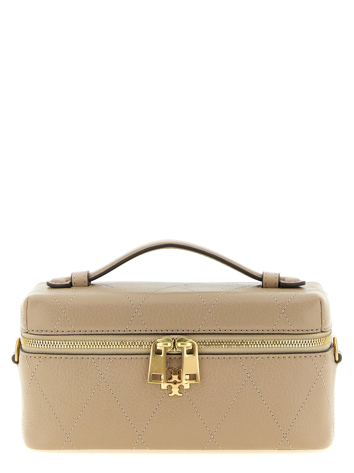 Tory Burch Charlie Vanity Case Crossbody Bag Beige