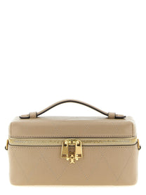 Tory Burch Charlie Vanity Case Crossbody Bag Beige