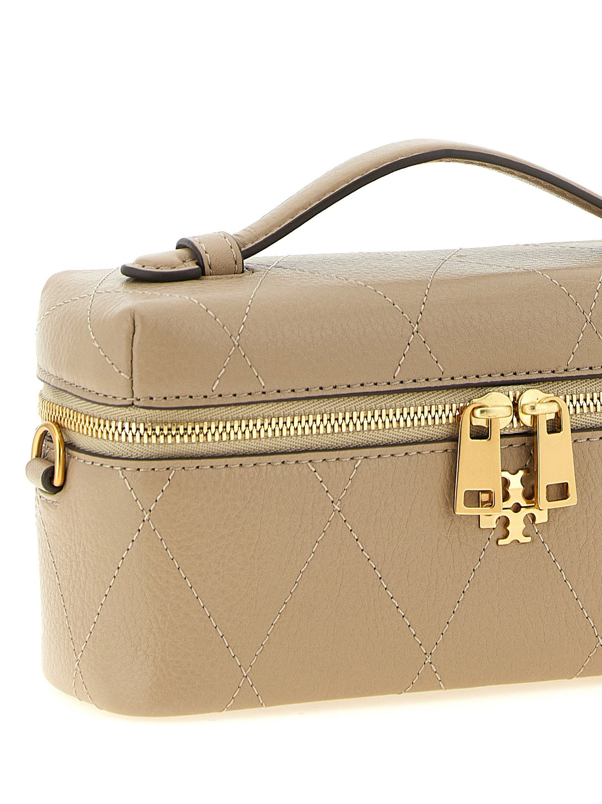 Tory Burch Charlie Vanity Case Crossbody Bag Beige