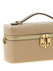 Tory Burch Charlie Vanity Case Crossbody Bag Beige