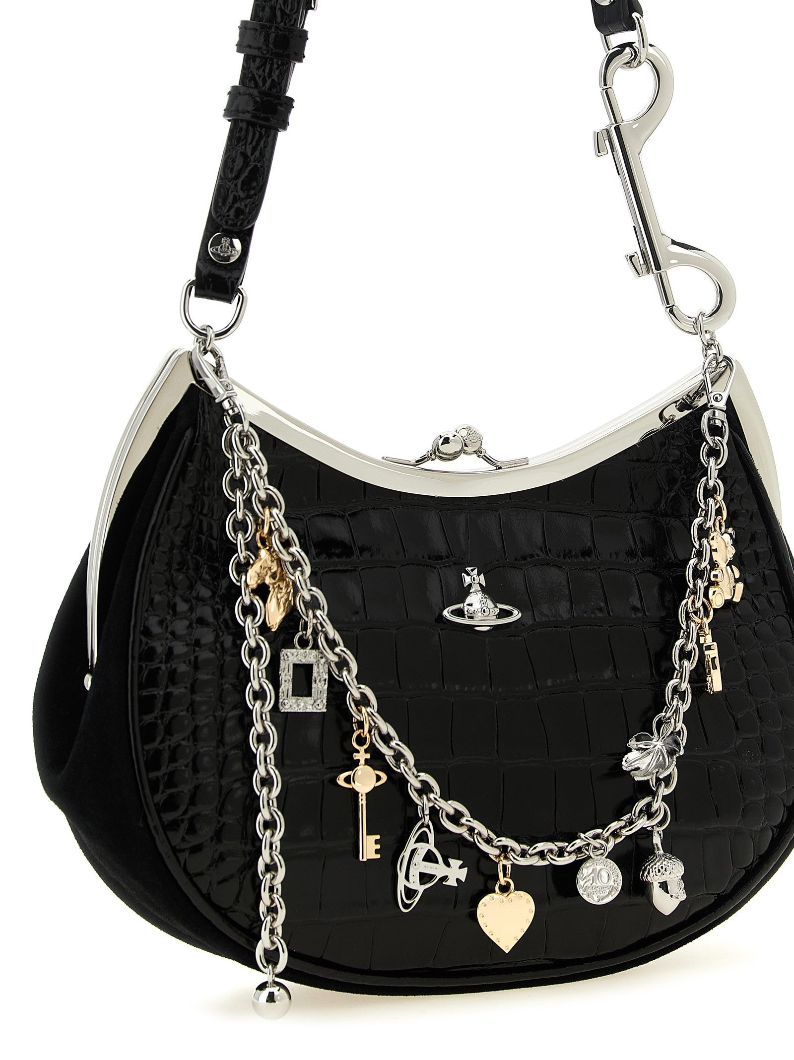 Vivienne Westwood Charm Frame Shoulder Bag Black