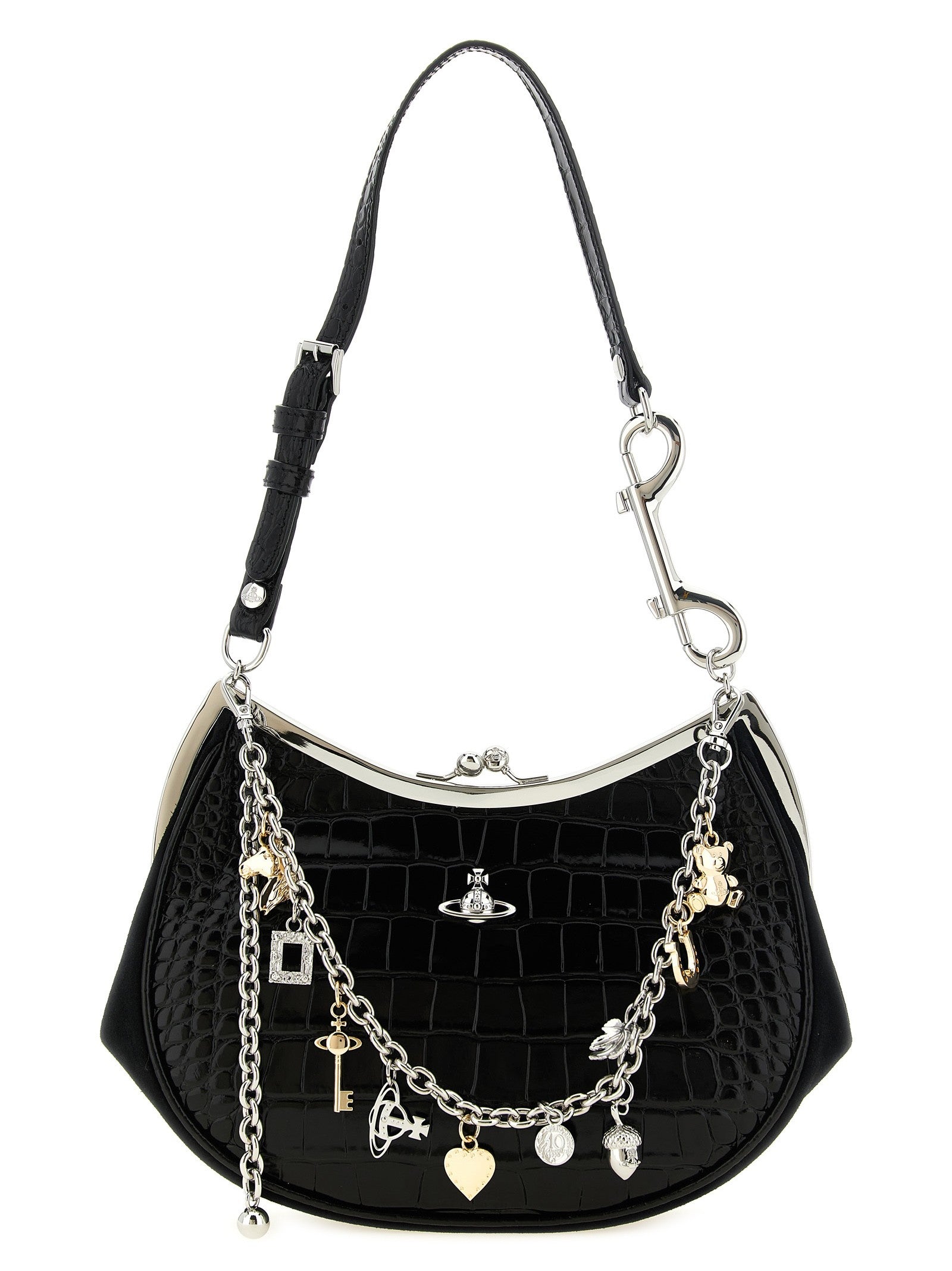 Vivienne Westwood Charm Frame Shoulder Bag Black