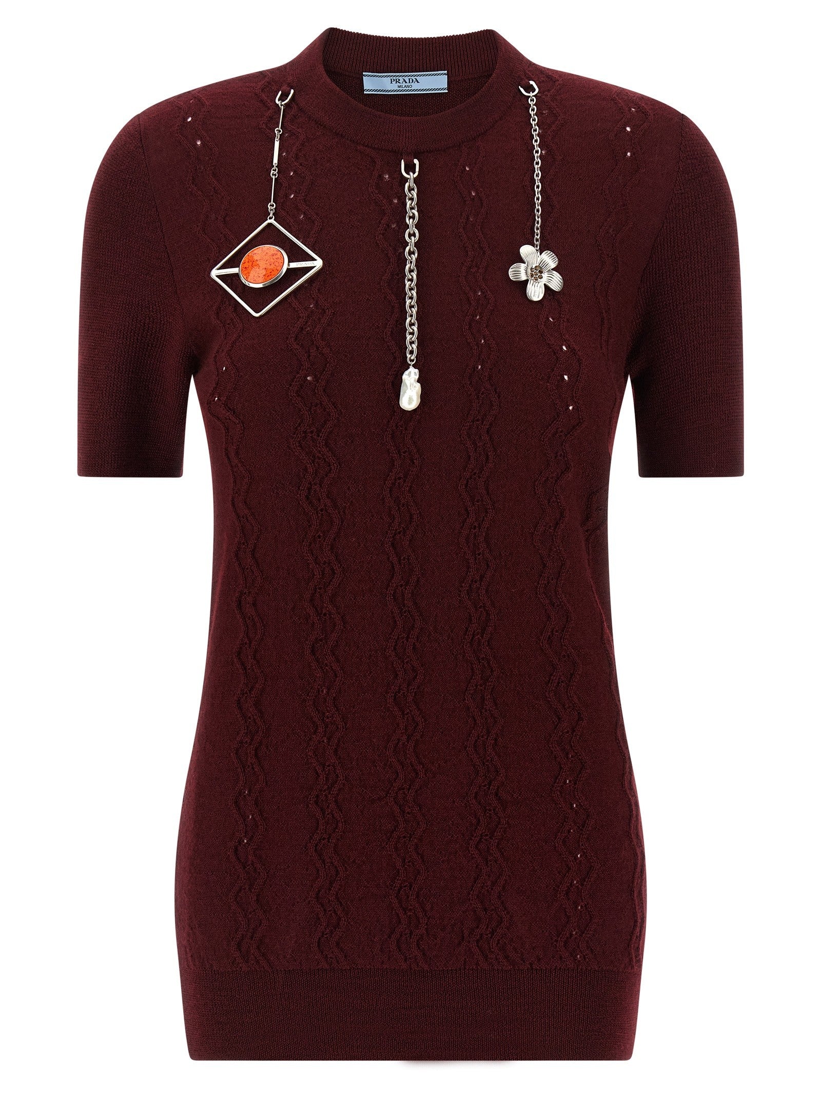PRADA Charms Sweater Red