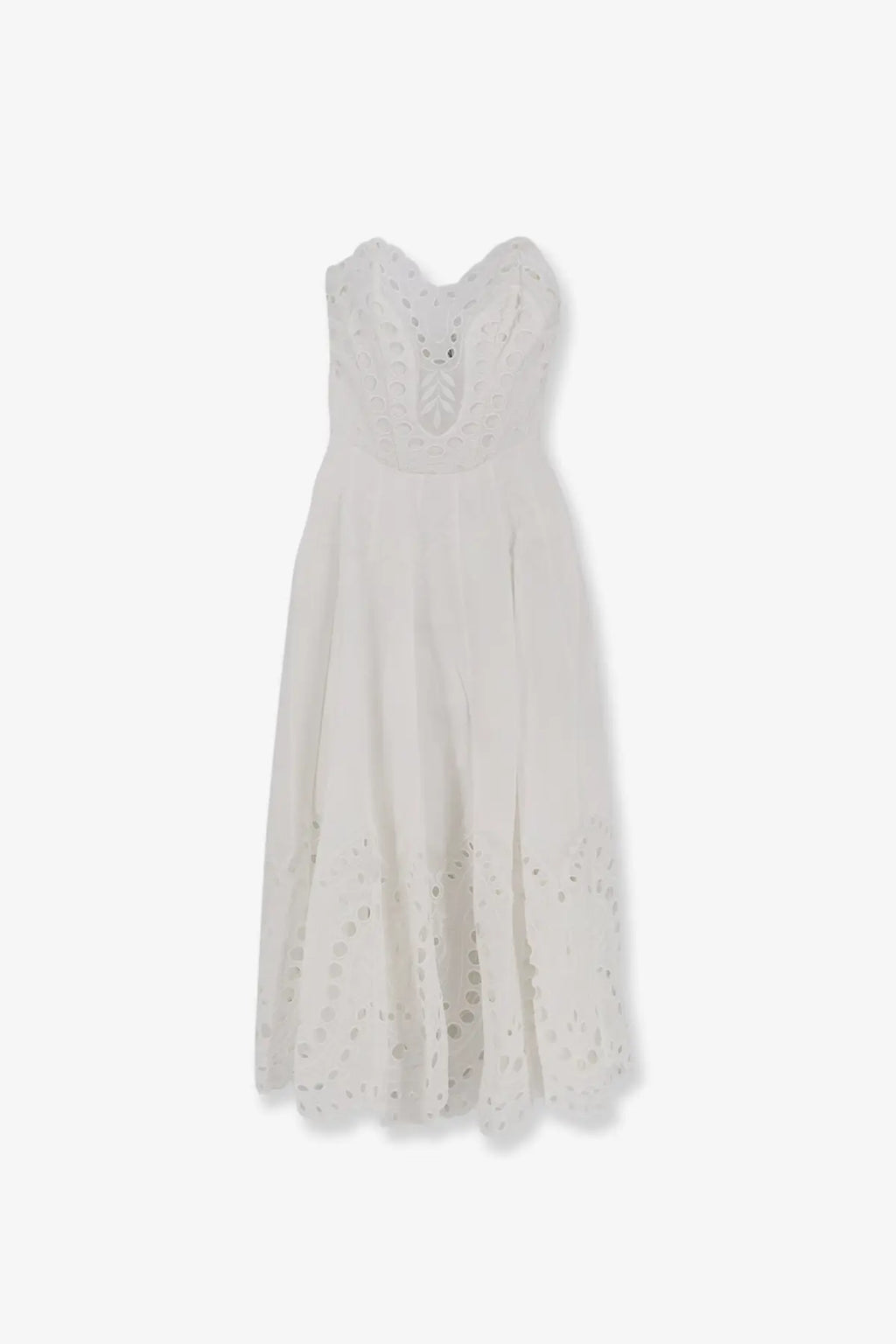 Charo ruiz ibiza women’s marlin long dress white delicate white eyelet dress with fitted bodice and flowing skirt