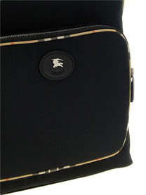 Burberry Check Backpack Black
