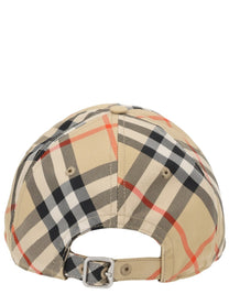 Burberry Men's Check Baseball Hat Beige