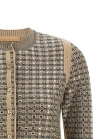 Ermanno Scervino Check Cardigan Beige