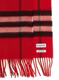 Burberry Check Cashmere Scarf Red