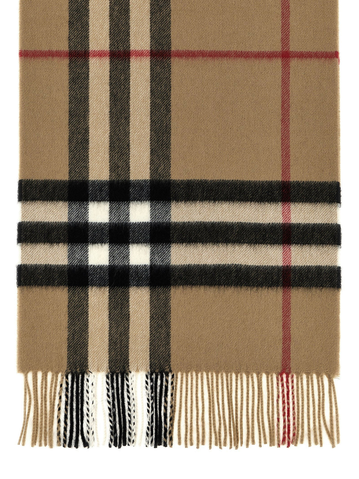 Burberry Check Cashmere Scarf Beige