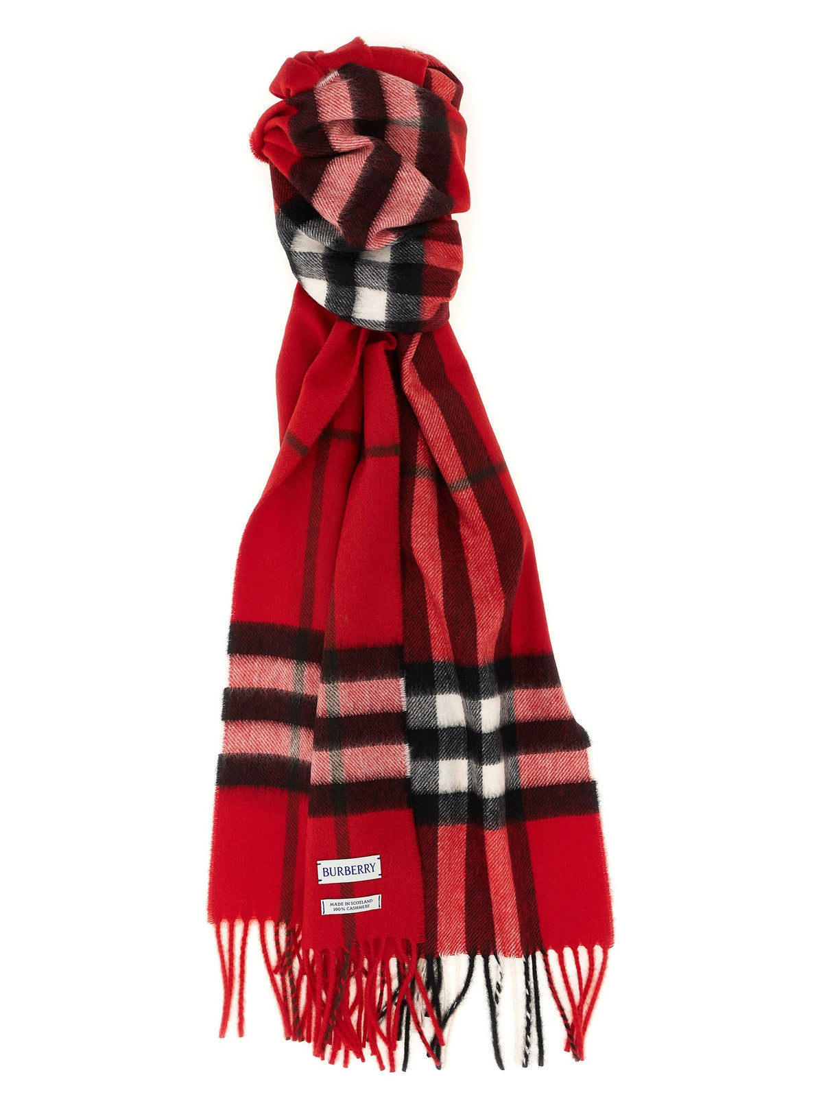 Burberry Check Cashmere Scarf Red