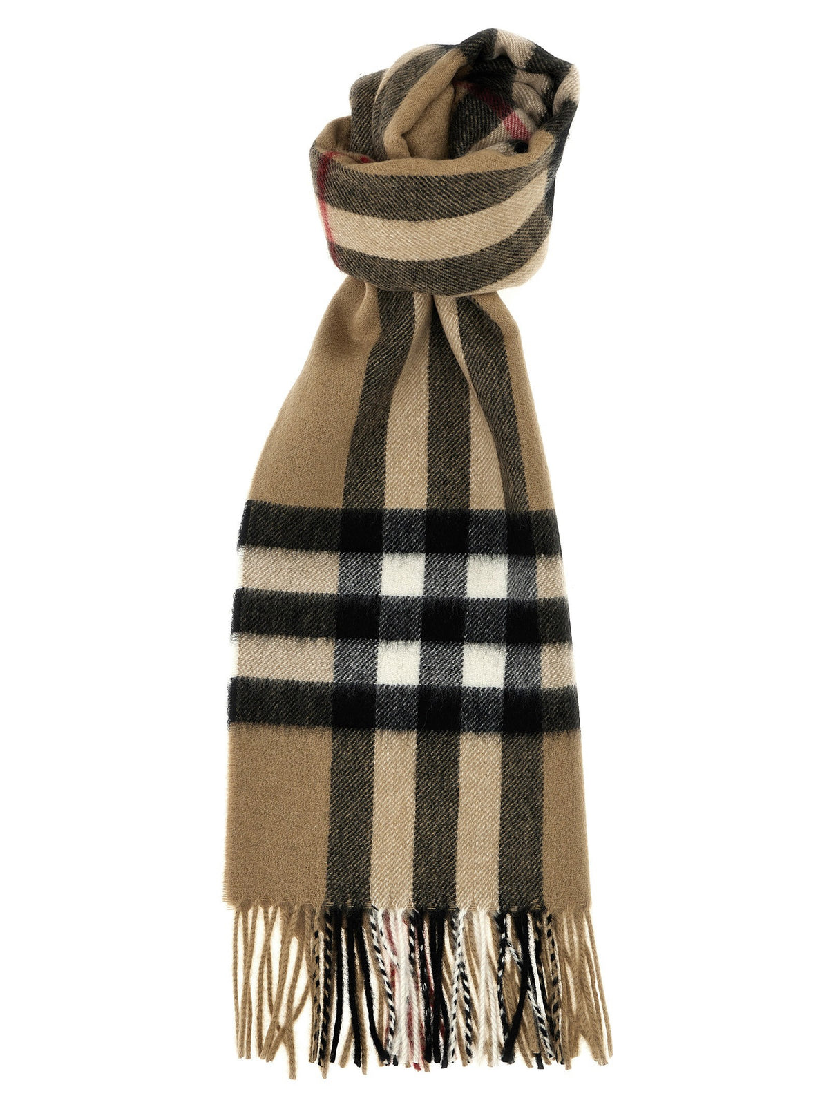 Burberry Check Cashmere Scarf Beige