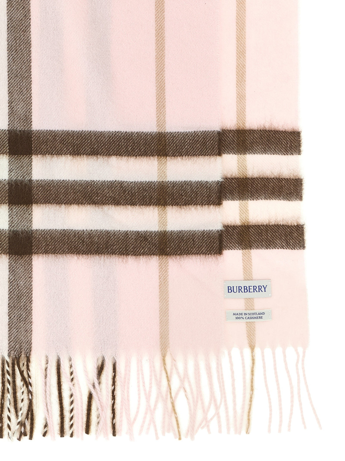 Burberry Check Cashmere Scarf Blue