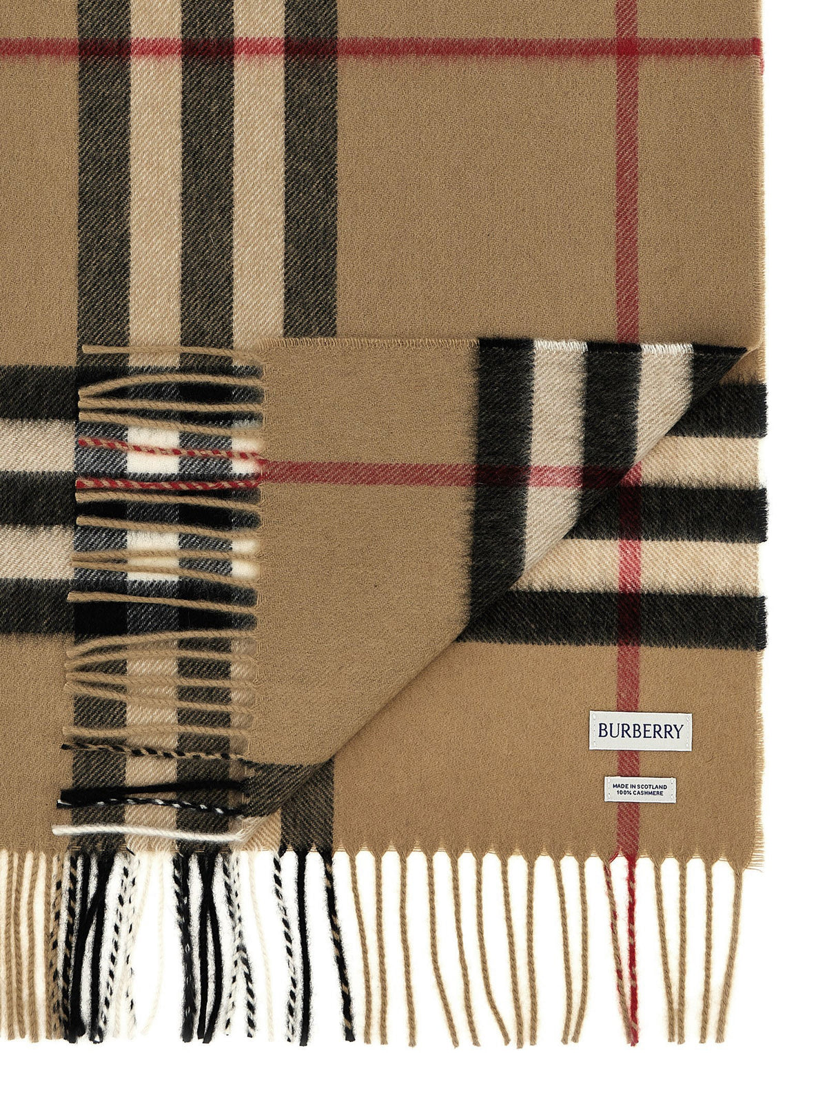Burberry Check Cashmere Scarf Beige
