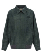 Miu Miu Check Cotton Blouson Green