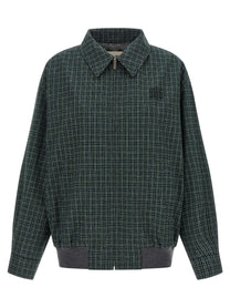 Miu Miu Check Cotton Blouson Green
