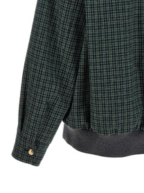Miu Miu Check Cotton Blouson Green