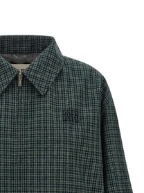 Miu Miu Check Cotton Blouson Green