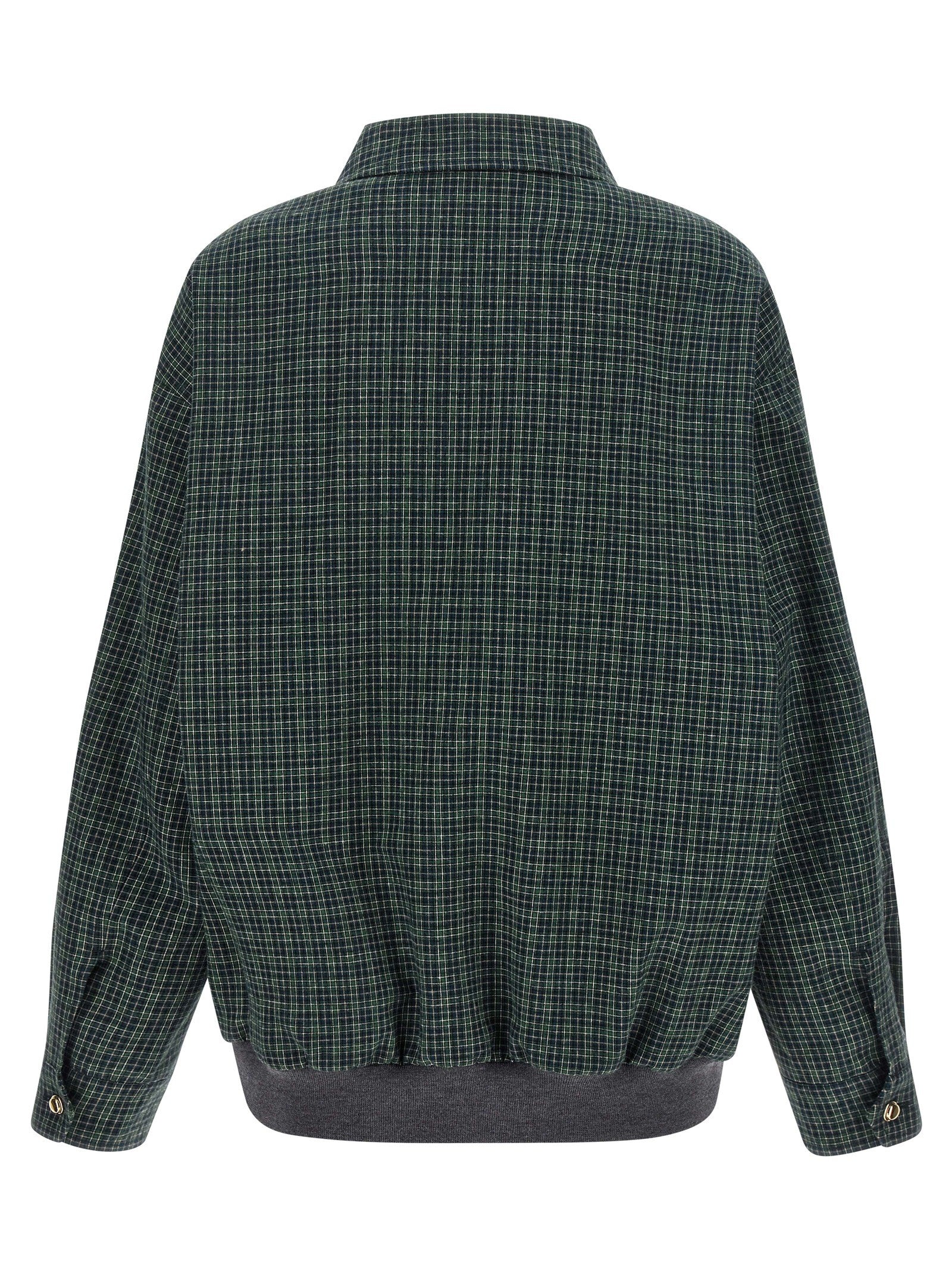 Miu Miu Check Cotton Blouson Green
