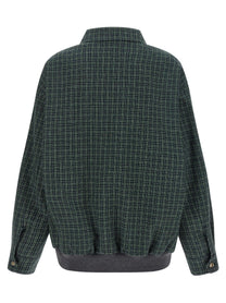 Miu Miu Check Cotton Blouson Green