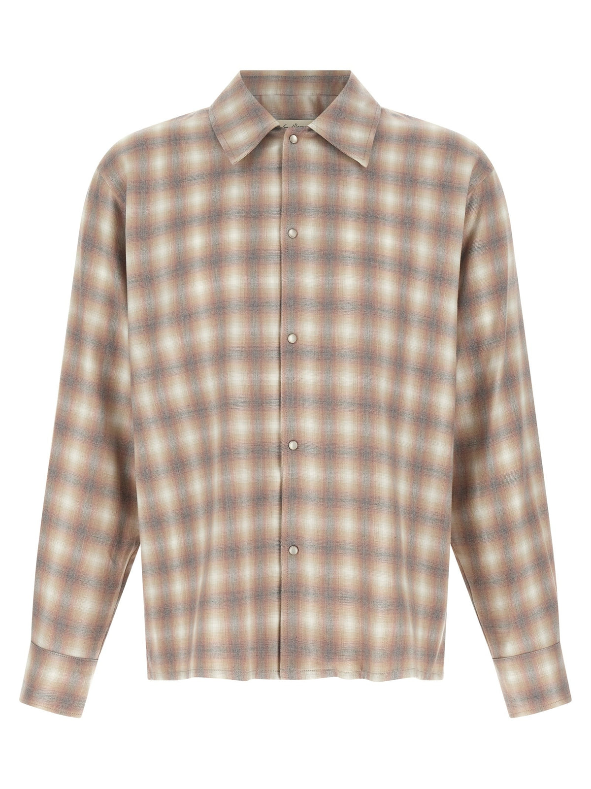 SECOND/LAYER Check Dégradé Shirt Beige